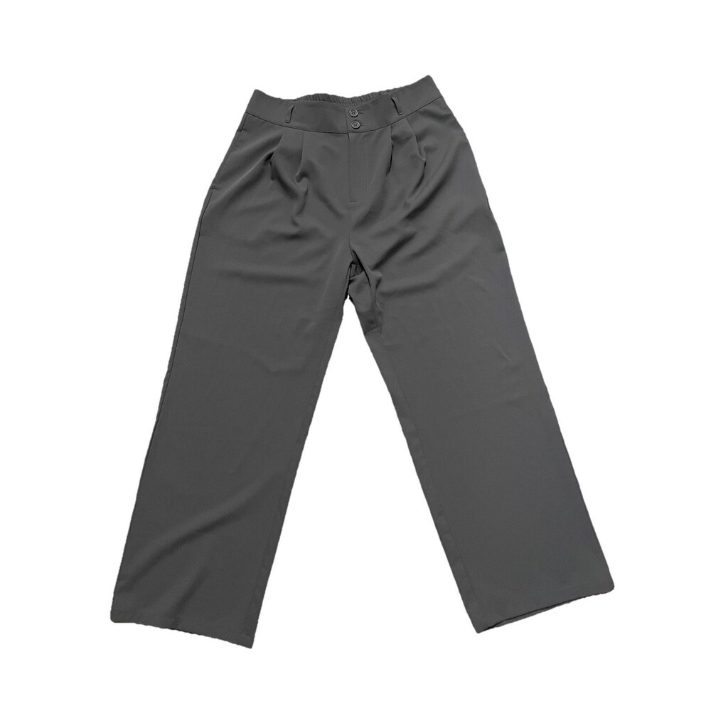 Halara Flex High Waisted Zipper Pocket Shirred Straight Leg Work Pants Size L